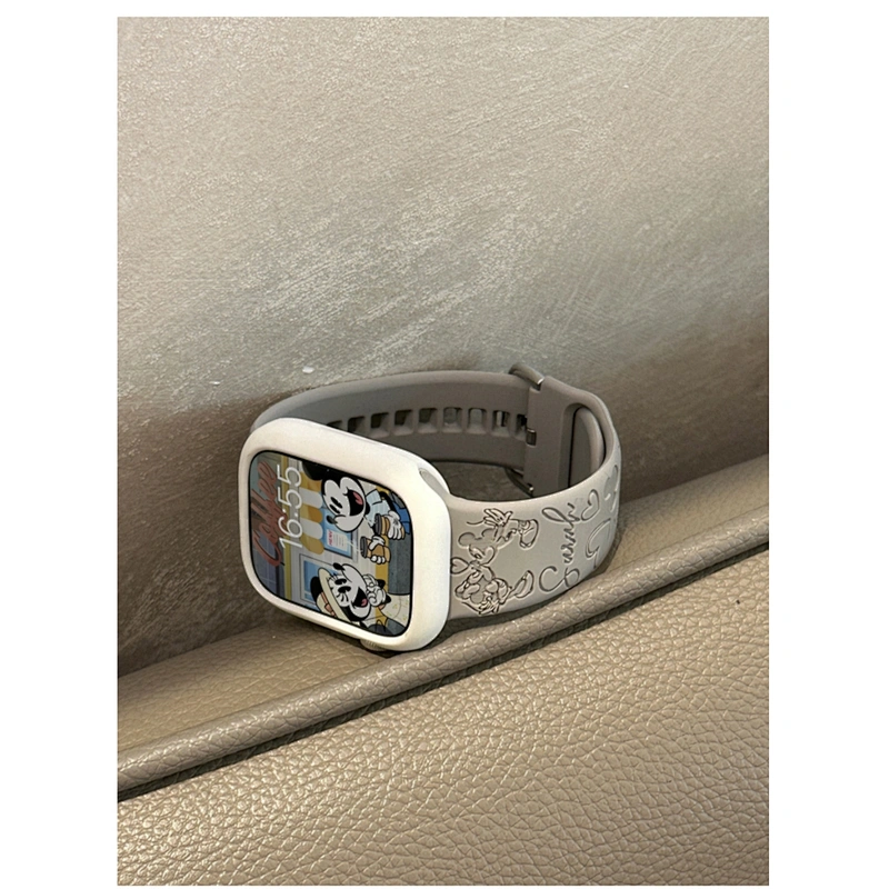 Creative New engraved silicone strap for Apple Watch Monochrome iwatch strap